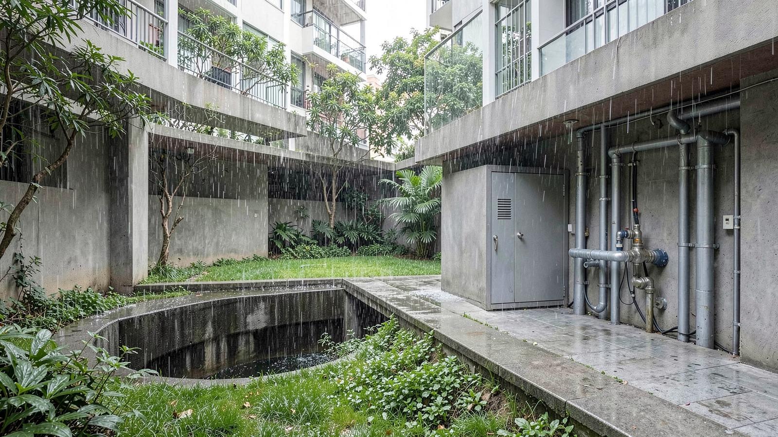 Captação de água da chuva em edifícios